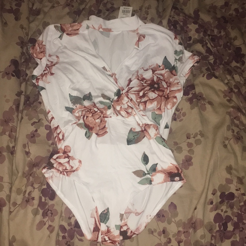 Flower floral wrap body suit